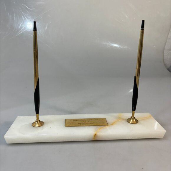 Cross 1/20 12K Gold Filled Ballpoint Pen Pencil Desk Set Vintage Made in USA - Picture 1 of 13